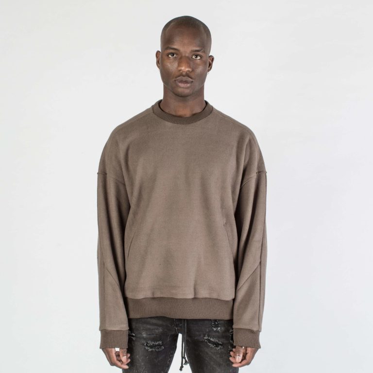 Taupe Signature Crewneck Sweater 