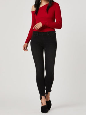 Tess Smoke Destroyed Hem Skinny Jeans - StyleFav