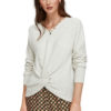 Knotted Hem Crew Neck Knit Sweater - StyleFav