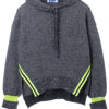 Herringbone Knit Neon Tape Hoodie - StyleFav