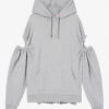Cold Shoulder Tie Hoodie - StyleFav