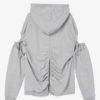 Cold Shoulder Tie Hoodie - StyleFav