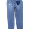 Heart Washing Turned Up Hem Mid Rise Ripped Jeans - StyleFav
