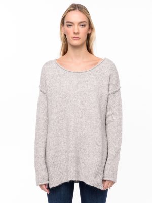 Nadia Granite Scoop Neck Knit Sweater - StyleFav