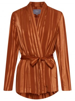 Helouise Striped Tie Blazer - StyleFav