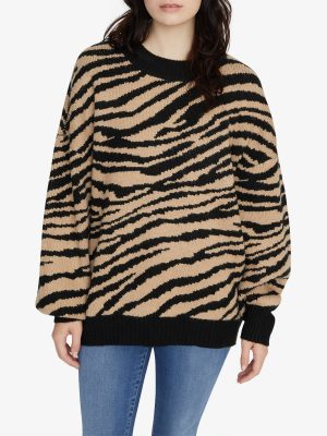 Wild Kingdom Zebra Animal Print Sweater - StyleFav