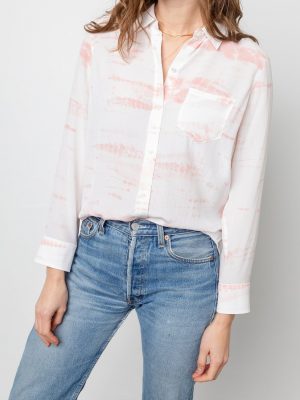 Kate Tailored Silk Tie Dye Button Shirt - StyleFav
