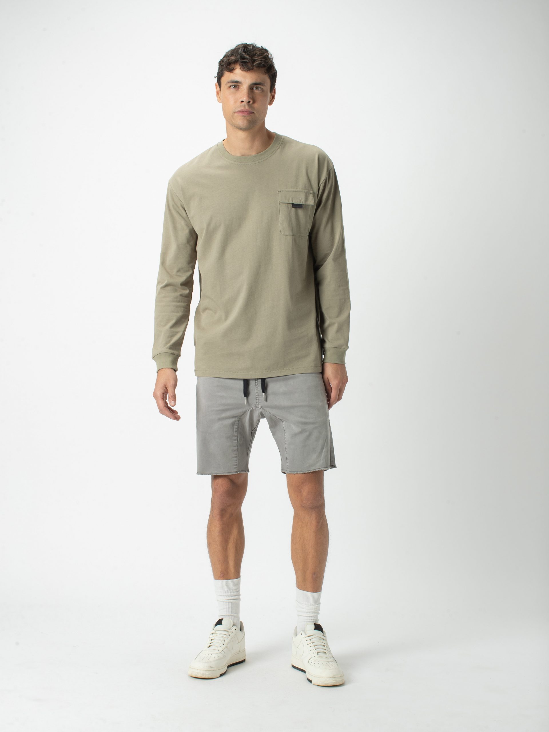 Workwear Box Long Sleeve Crew T Shirt - StyleFav
