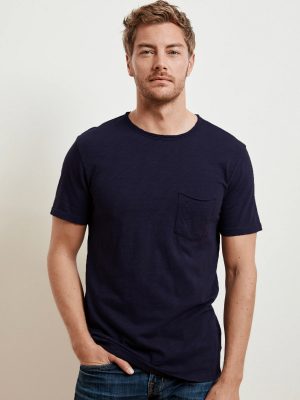 Chad Raw Edge Slub Pocket T Shirt - StyleFav