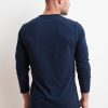 Classic Raw Edge Slub Pocket Long Sleeve T Shirt - StyleFav