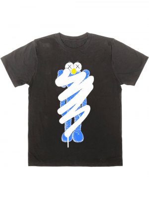 KAWS Cross Black Graphic T Shirt - StyleFav
