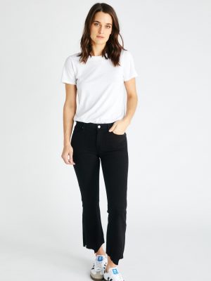 Micki Black Dawn Mid Rise Kick Flare Jeans - StyleFav