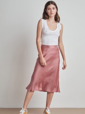 Calissa Satin Viscose Midi Skirt - StyleFav
