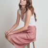 Calissa Satin Viscose Midi Skirt - StyleFav