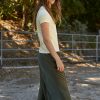 Calissa Satin Viscose Midi Skirt - StyleFav