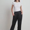 Hillary Satin Viscose Pleated Pants - StyleFav