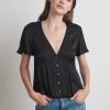 Maisie Satin Viscose Button Up Blouse - StyleFav