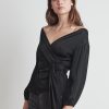 Everlee Satin Viscose Wrap Top - StyleFav