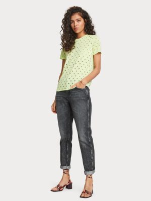 Burnout Polka Dot T-Shirt - StyleFav