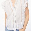 Lauren Embroidered Openwork Top - StyleFav