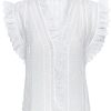 Lauren Embroidered Openwork Top - StyleFav