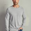 Heather Jersey Crew Long Sleeve Top - StyleFav