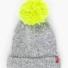 Neon Yellow Pom Pom Beanie - StyleFav