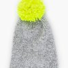 Neon Yellow Pom Pom Beanie - StyleFav