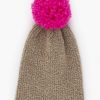 Neon Pink Pom Pom Beanie - StyleFav