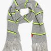Neon Yellow Striped Scarf - StyleFav