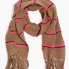Neon Pink Striped Scarf - StyleFav