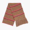 Neon Pink Striped Scarf - StyleFav