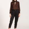 Printed Keyhole Blouse - StyleFav