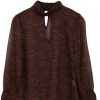 Printed Keyhole Blouse - StyleFav
