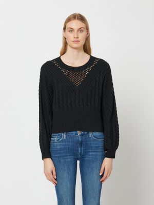 Irving Cable Knit Crop Sweater - StyleFav