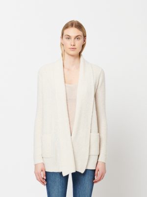 Novah Waffle Knit Lapel Cardigan - StyleFav