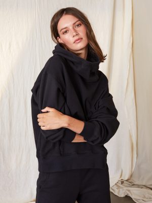 Ora Cowl Neck Hooded Sweatshirt - StyleFav