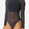 Gaganga Long Sleeve Sheer Bodysuit - StyleFav