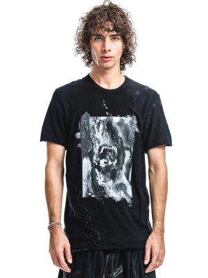 Doberman Print Knit T-Shirt - StyleFav