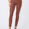 Hoxton Cognac Luxe Coated Ankle Jeans - StyleFav