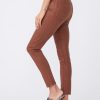 Hoxton Cognac Luxe Coated Ankle Jeans - StyleFav
