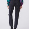 Sarah Black Meadow Ripped Straight Jeans - StyleFav