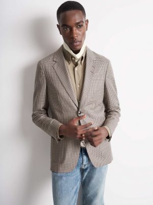 Josef Checked Slim Blazer - StyleFav