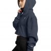Reverse Weave Cropped Cut Off Hoodie - StyleFav