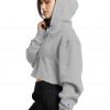 Reverse Weave Cropped Cut Off Hoodie - StyleFav