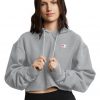 Reverse Weave Cropped Cut Off Hoodie - StyleFav