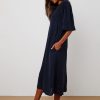 Laurel Woven Linen Midi Dress - StyleFav
