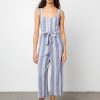 Kyra Striped Wide Leg Linen Blend Jumpsuit - StyleFav