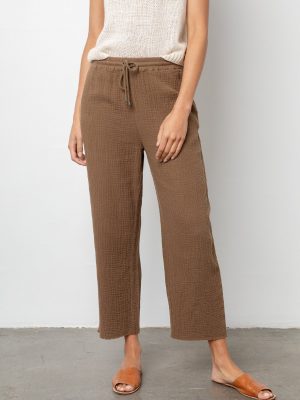 Agnes Drawstring Elastic Waist Wide Leg Pants - StyleFav