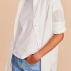 Astra Unfinished Frayed Hem Shirt - StyleFav
